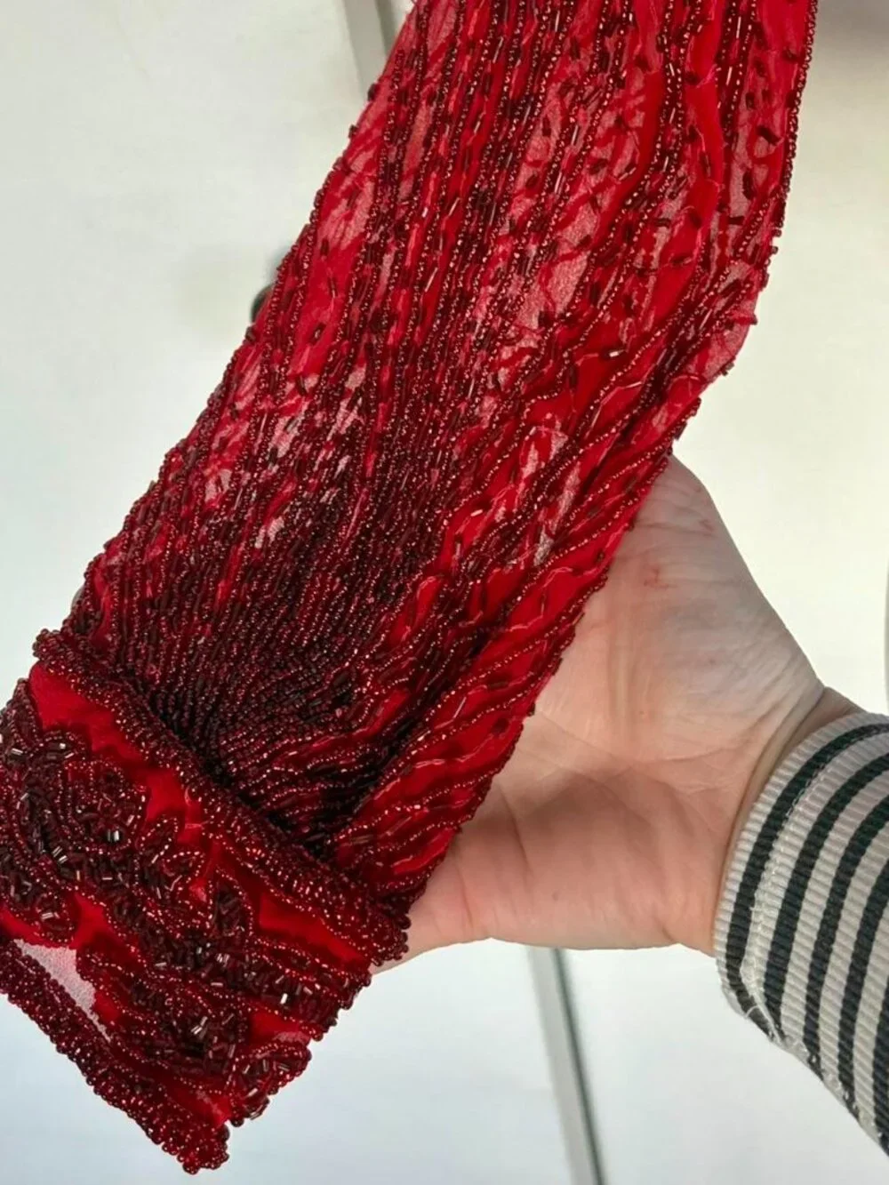 Gagni Designs vintage red full beaded jacket. - Picture 5 of 8